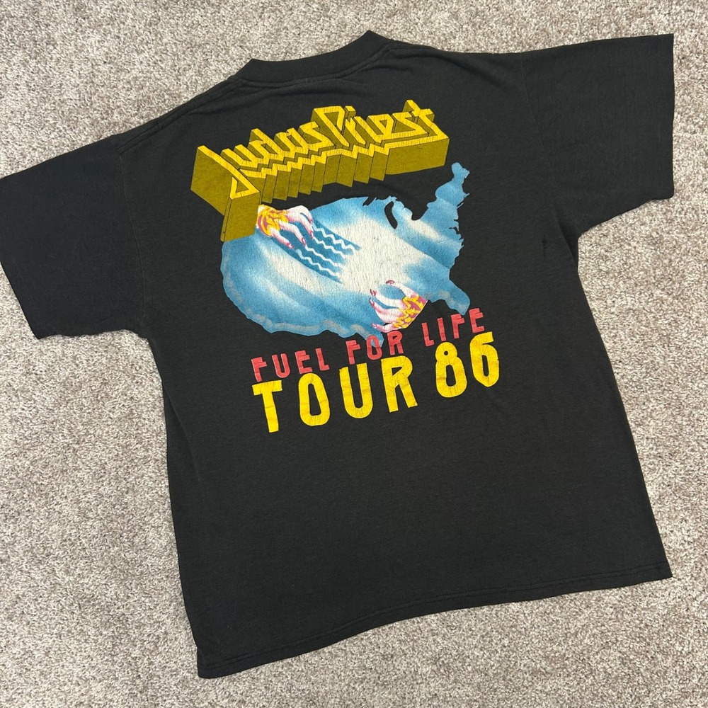 Judas Priest 1986 Vintage Band T-Shirt Fuel For Life Tour 86 Large Spring Ford